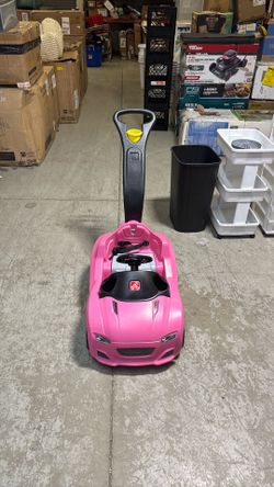 Step2 Whisper Ride Cruiser Pink Toddler Push Car and Ride-On for Toddlers, Includes Storage, Cup Holders, and Safety Features