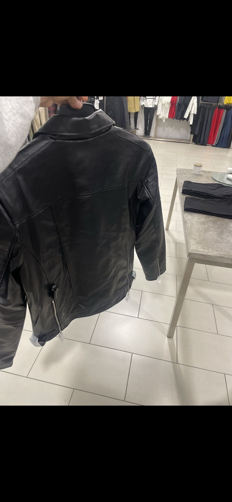Black Leather Jacket Size L