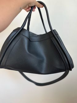 Black Pebbled Leather Tote Bag