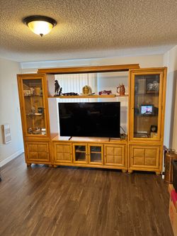 Wood entertainment center