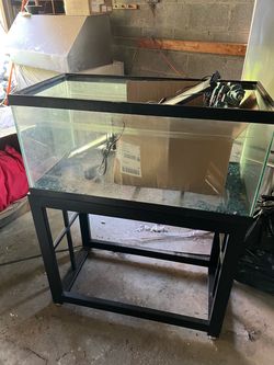 40 gallon fish tank with metal stand