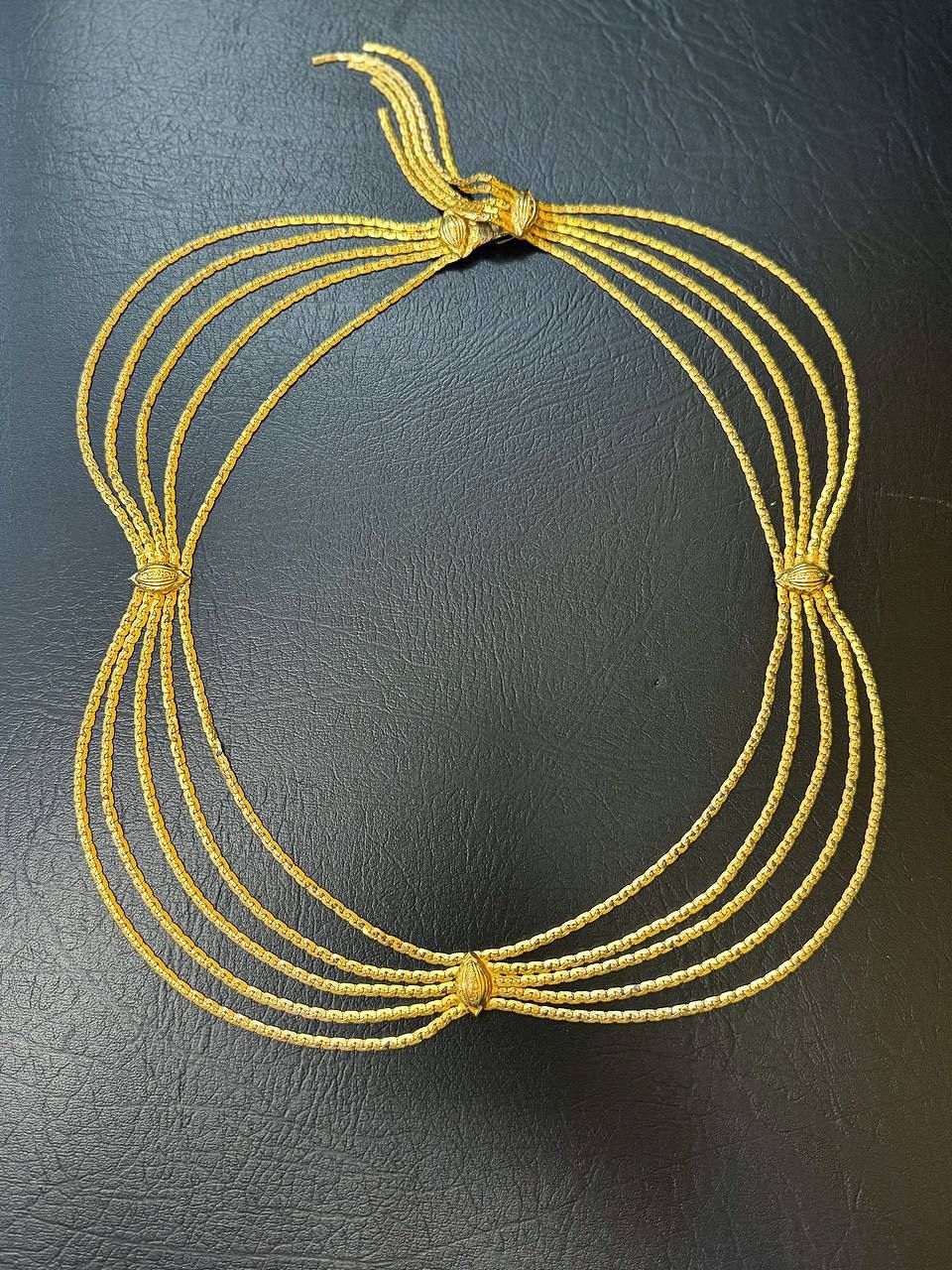 Vintage Designer CHRISTIAN DIOR Gold Tone Belly Chain Belt Necklace Limited Edition