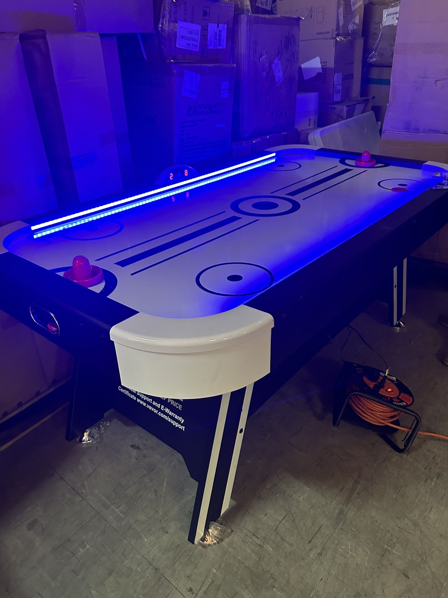 VEVOR Air Powered Hockey Table, 72 Inch Indoor Hockey Table for Kids and Adults, LED Sports Hockey Game with 2 Pucks, 2 Pushers and Electronic Scoring