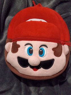 Super Mario Character Face Backpack with a Zipped pocket across the front. Like new