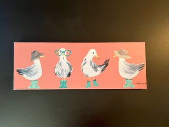 Whimsical Seagull Canvas Painting