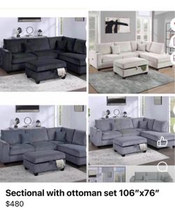 Sectional with ottoman set