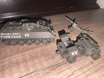 Rare Vintage 1983 Yonezawa Diapet Military JGSDF Diecast Set + Crew (1/75)