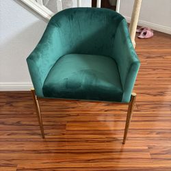 Velvet Green Upholstered Armchairs