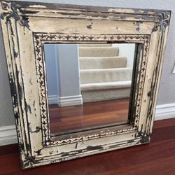 Vintage Antique Tin Mirror