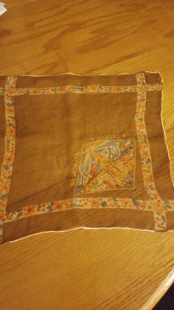 New York 1939 Worlds Fair handkerchief.red 12×12.