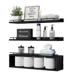 Floating Wall Shelves with Cube Shelf
