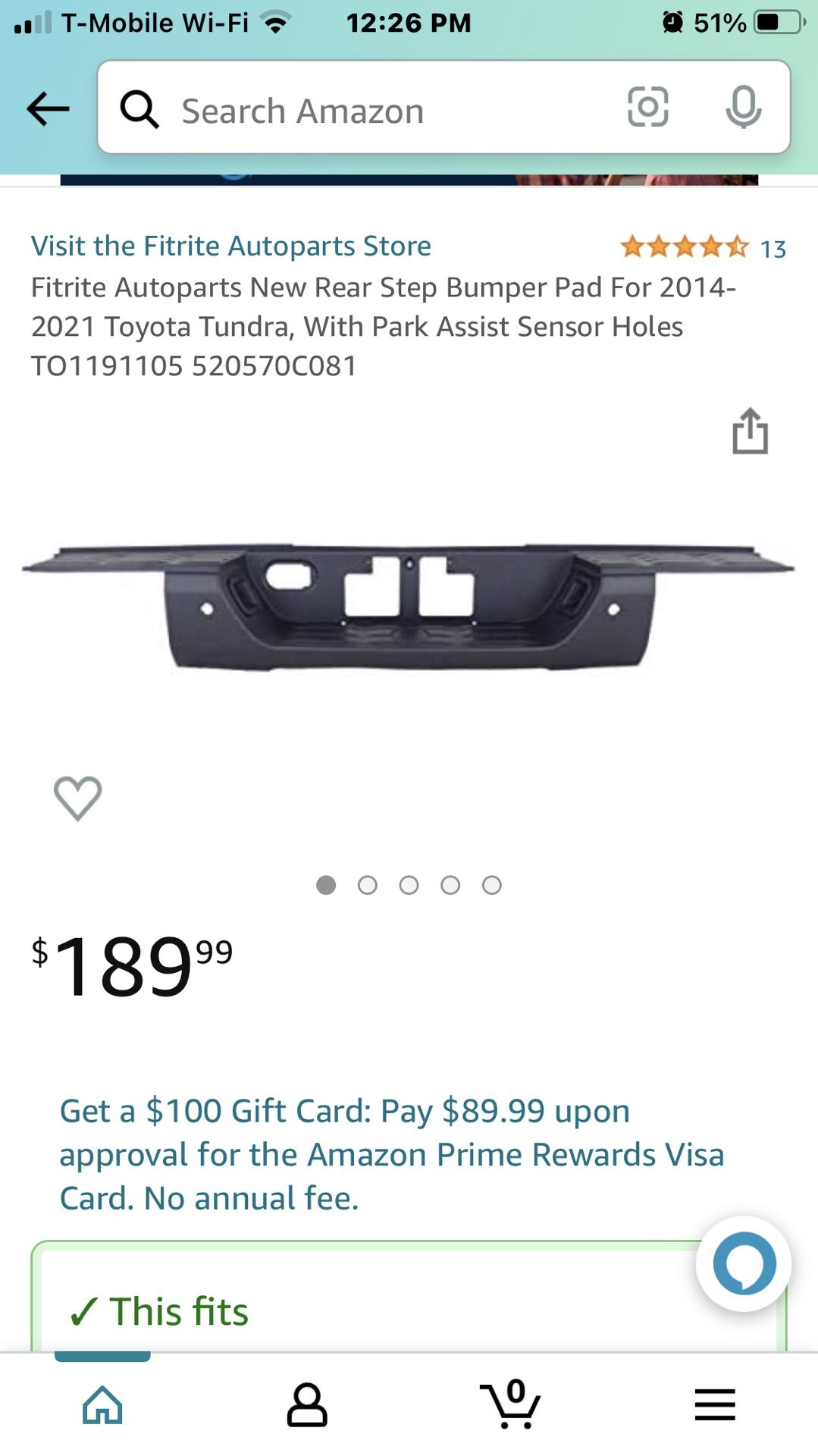 New Toyota Tundra Rear Bumper Step Pad