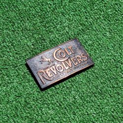 Colt Revolvers "The World's Right Arm" Vintage Copper Color Western Belt Buckle
