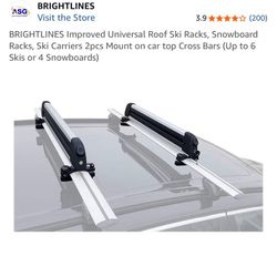 BRIGHTLINES Snowboard/Ski Roof Rack – Never Used – Holds 4 Boards