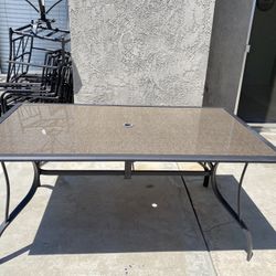 7 Piece Outdoor Glass Patio Furniture Set 