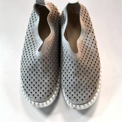 Ilse Jacobsen Tulip Light Weight Slip On  Laser Cut Flat Sneakers Gray 37 US 6.5