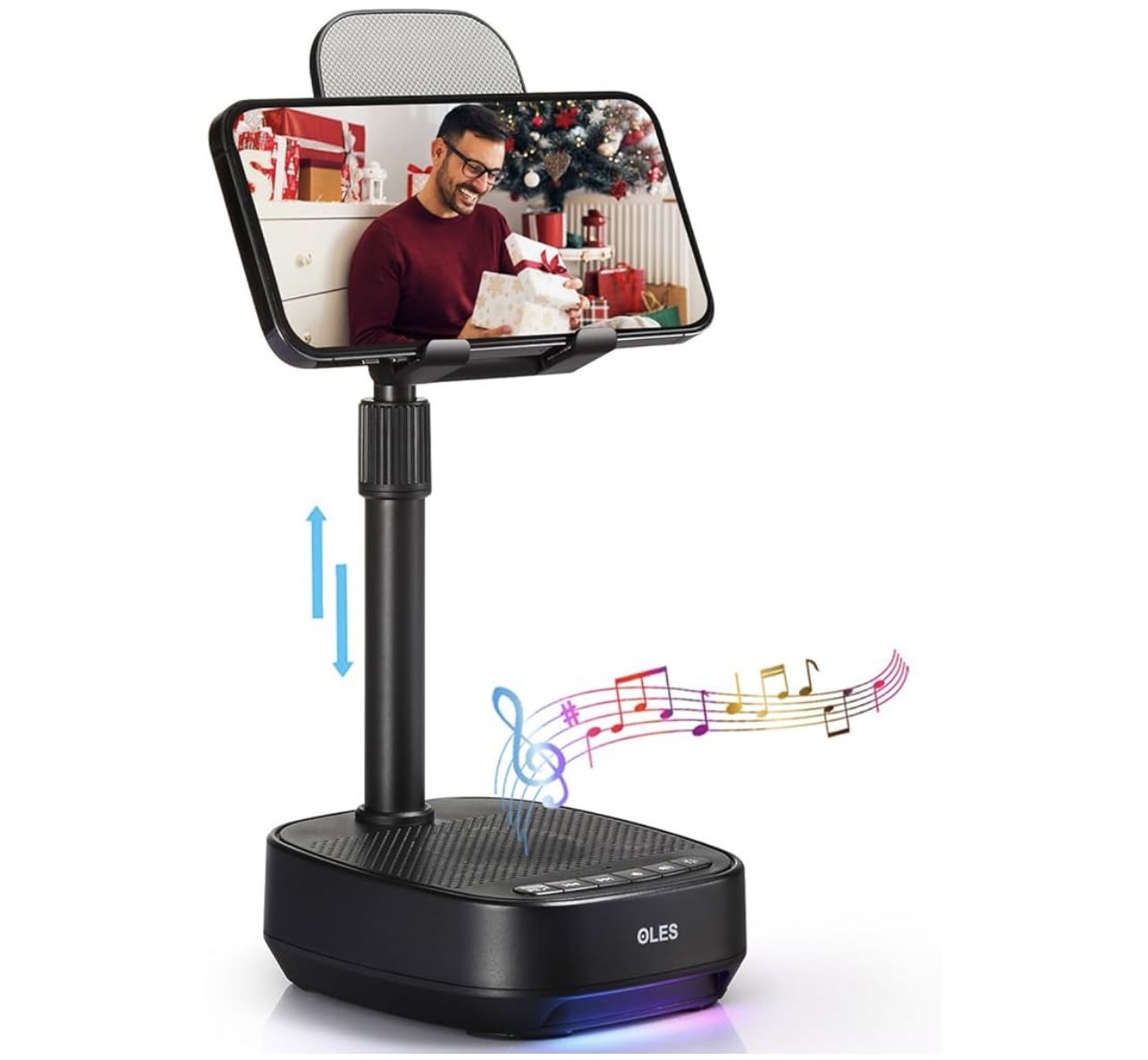 Phone Stand with Speaker, (7-11''Height) Wireless Bluetooth Speaker, Led Color