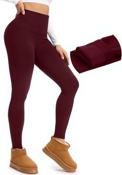 yeuG Women’s Fleece Lined Leggings High Waist Thermal Yoga Pants