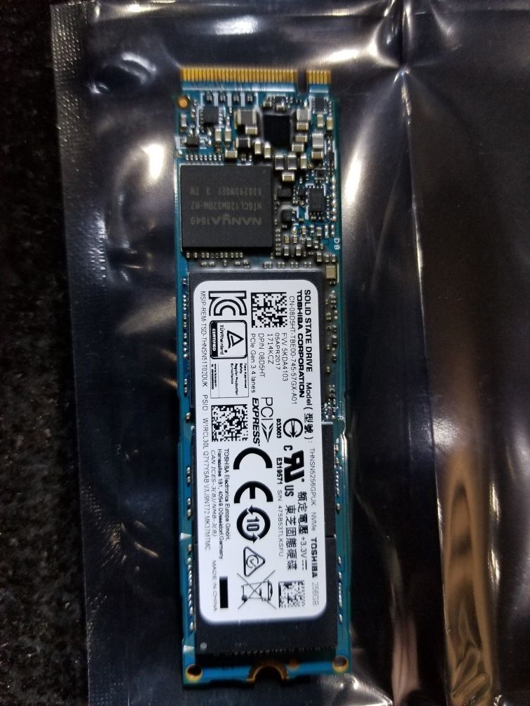 256GB M.2 2280 SSD NVMe Toshiba