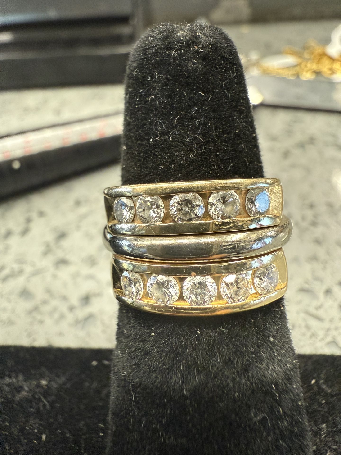 14KT Engagement Set W/ Natural Round Diamonds 40429-1