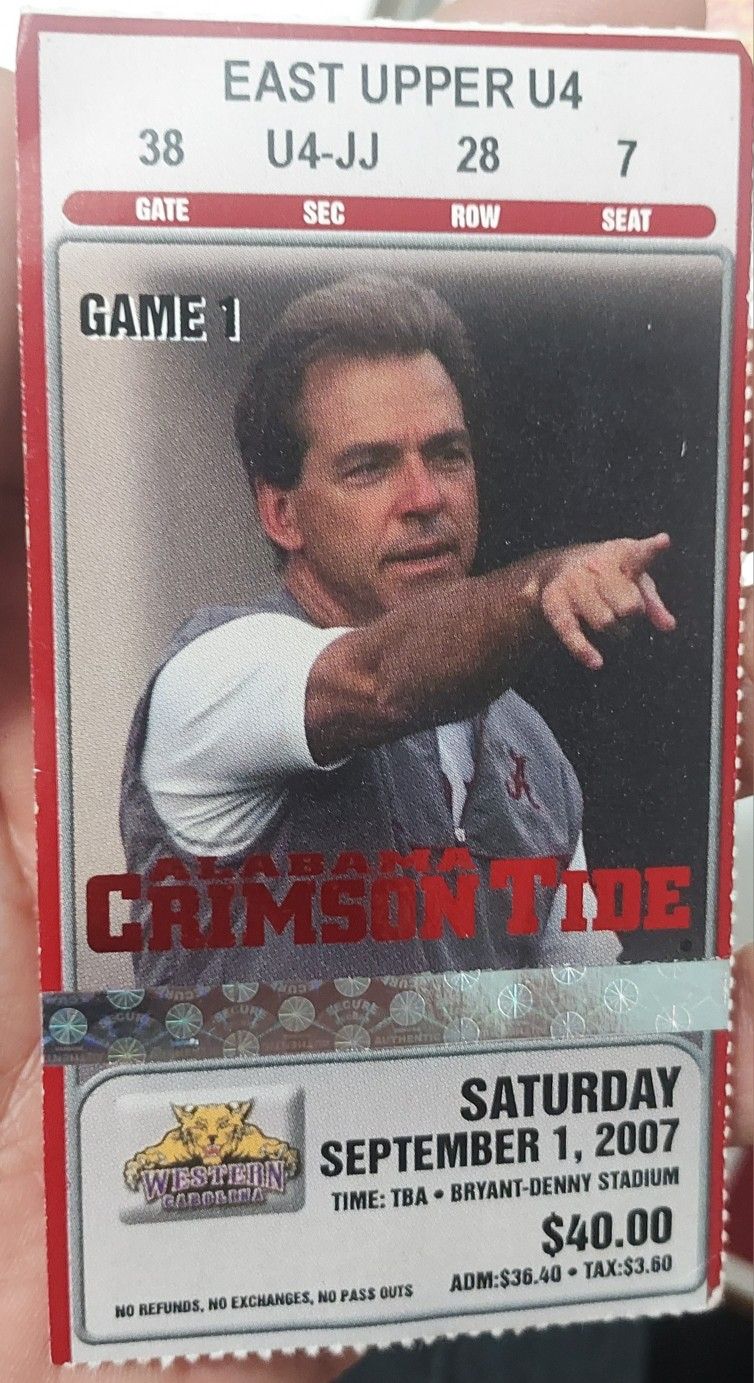 Nick Saban “Birth of a Dynasty” Collection – Beckett Witness Helmet + Signed Ball + 2007 First Game Ticket & Program