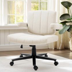 Criss Cross Chair with Wheels (White)