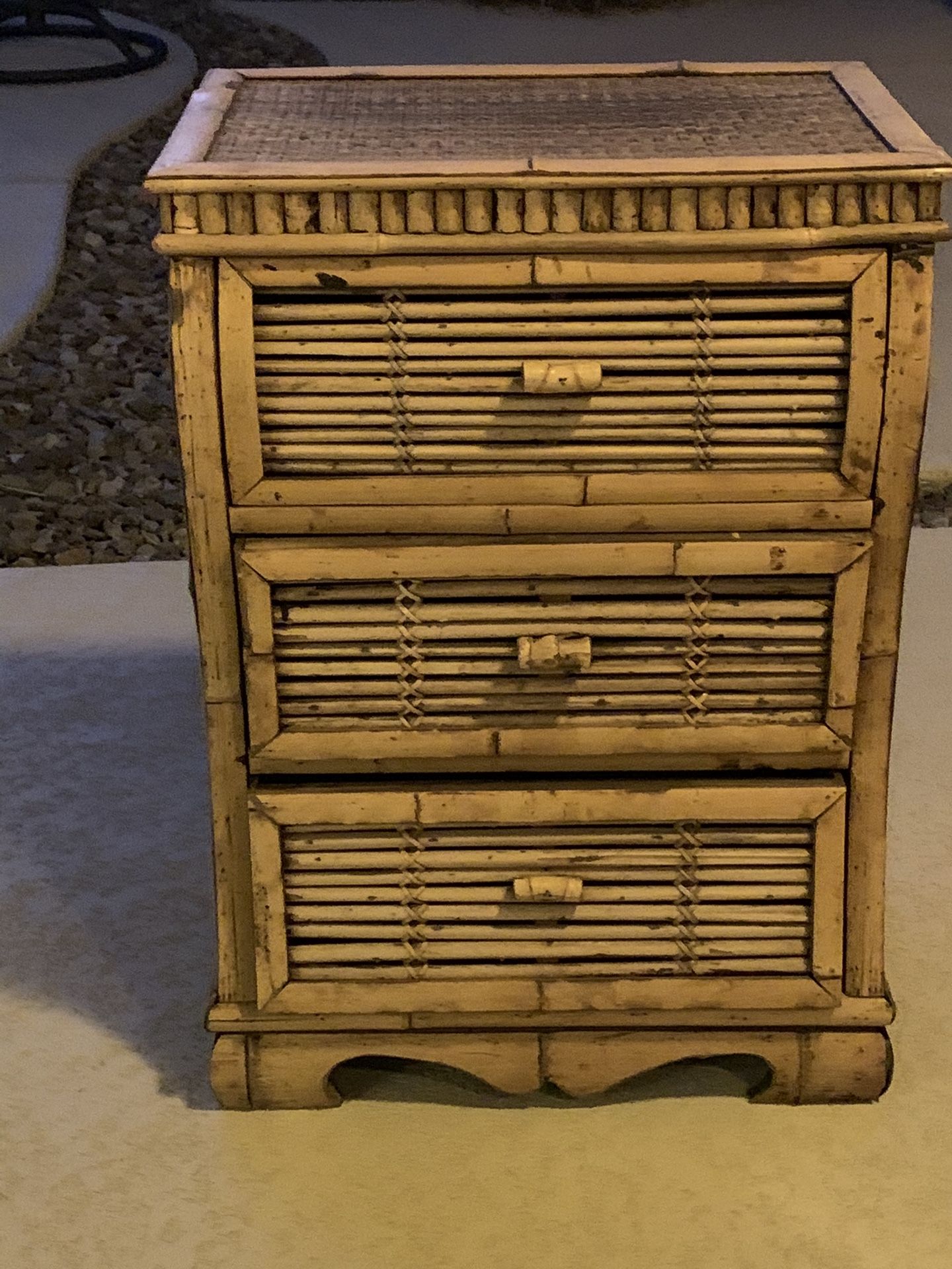 3 drawer rattan cute decor