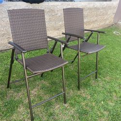 Folding Patio Rattan Portable Dining Chairs