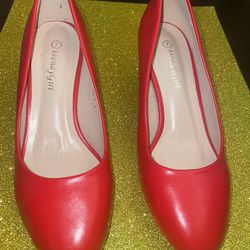 Red Low Heels