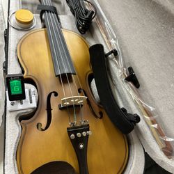 4/4 Electric Acoustic Violin with New Bow, Digital Tuner, Shoulder Rest, Extra Strings, Cable $160 Firm