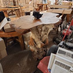 Teak Slab Top Bar Table