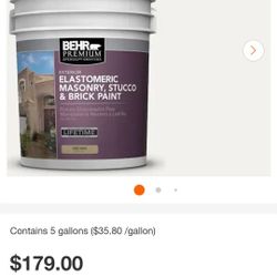 Behr Elastomeric Masonry Brick Paint 5gal