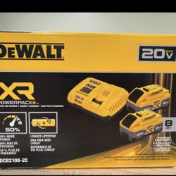 DEWALT 20V XR Powerpack 8.0ah Batteries & 12amp Charger DCB2108-2C (Date 2025!)