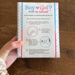 12 Piece Party Poppers Gender Reveal BOY