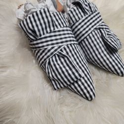 Pinstriped  Shoes Flats