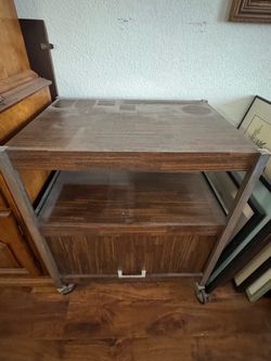 1970s Gusdorf Industrial Wood Laminate  w/ closing cabinet