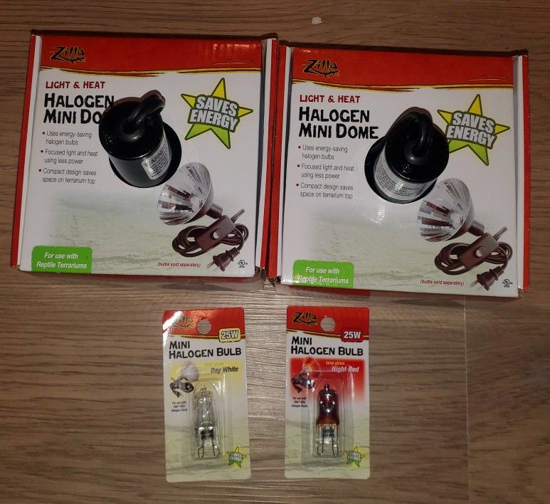 Zilla Halogen Mini Domes With Day & Night Bulbs 