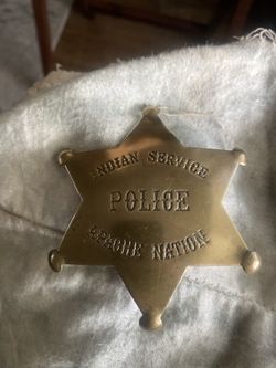 Vintage brass Badge ( Indian Police Apache Nation)