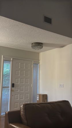 Crystal over the entrance chandelier lamp