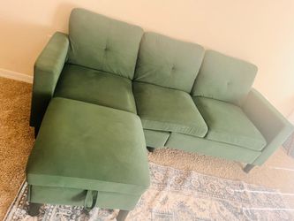 Green Sectional Sofa + Matching Chaise