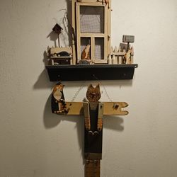 Wooden Cat Wall Hanging