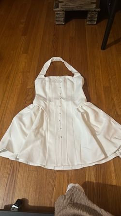 Button Detail Halter Dress