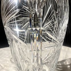 Gorgeous Hand Cut Crystal Starburst Vase