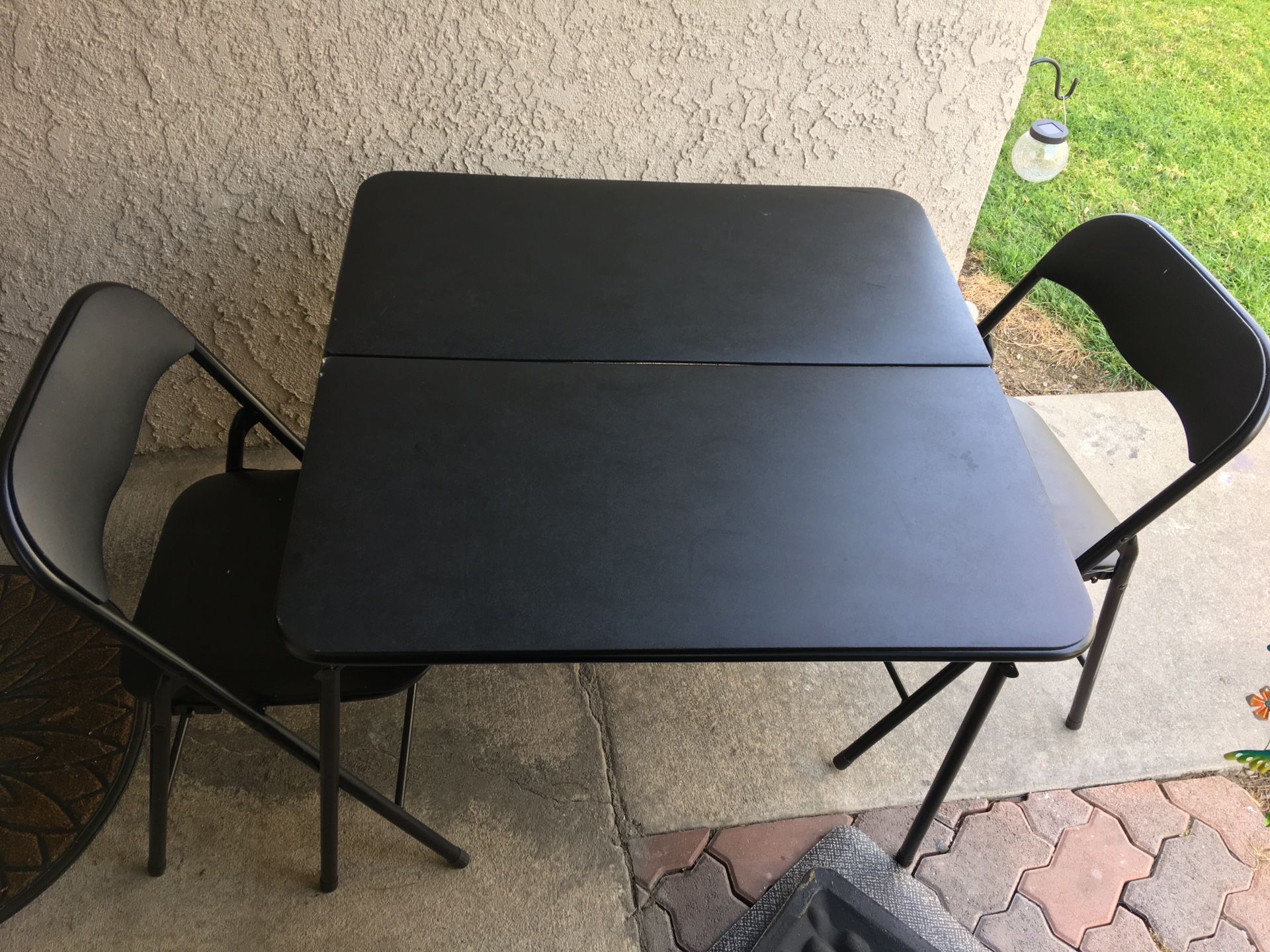 Black Foldable Table & Chairs