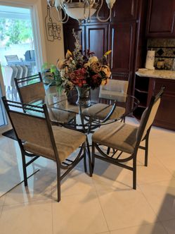 Ashley glass dinette set