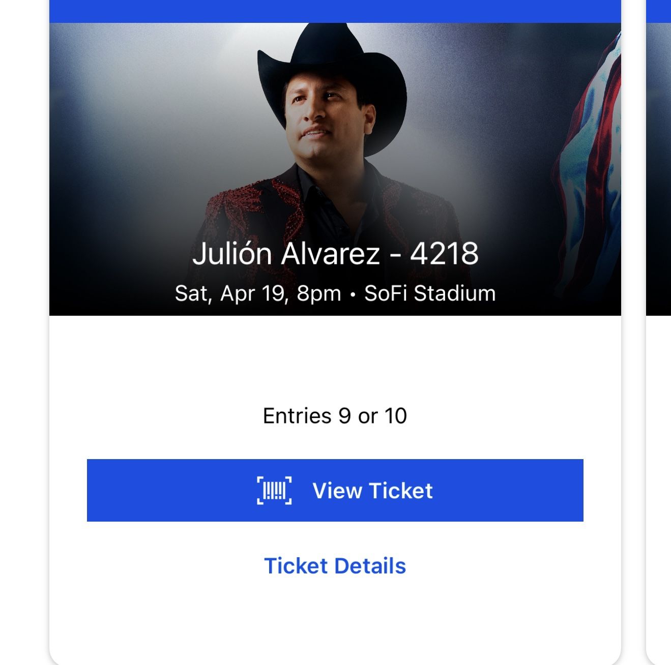 Julion Alvarez floor tickets