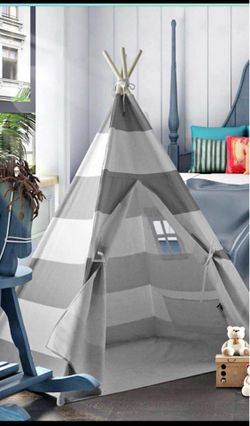 Just 20$ Tent for Kids- Grey and white stripes