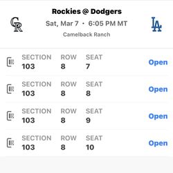Tickets for spring training