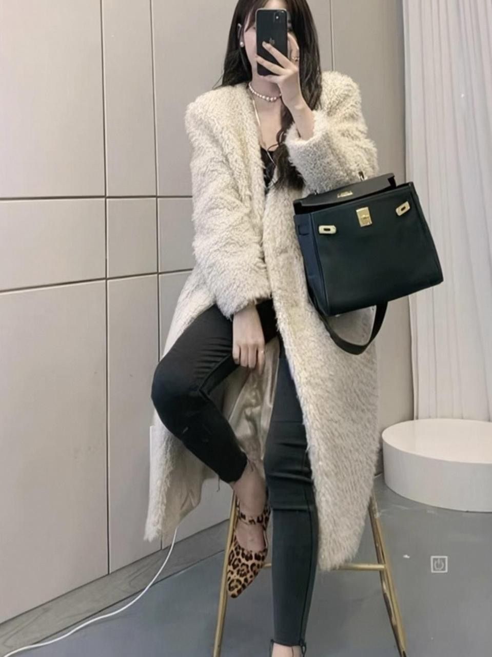 White Faux Fur Coat