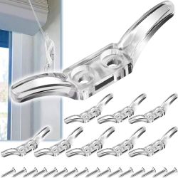 12-pcs Window Blind Cord Wrap Tie-Down Cleat Clear Child Safe